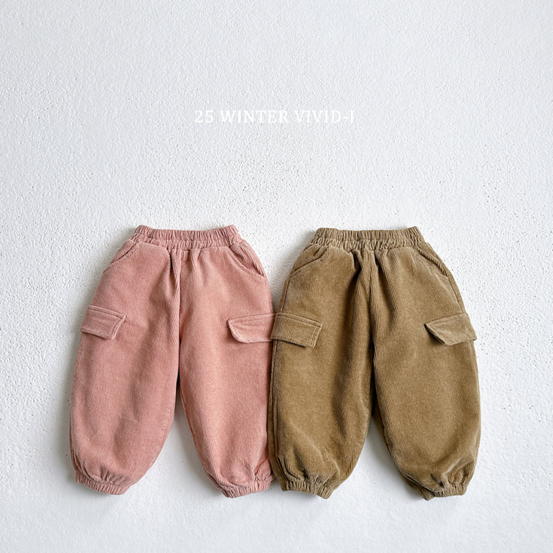 Vivid I - Korean Children Fashion - #prettylittlegirls - Fleece Corduroy Cargo Pants - 3