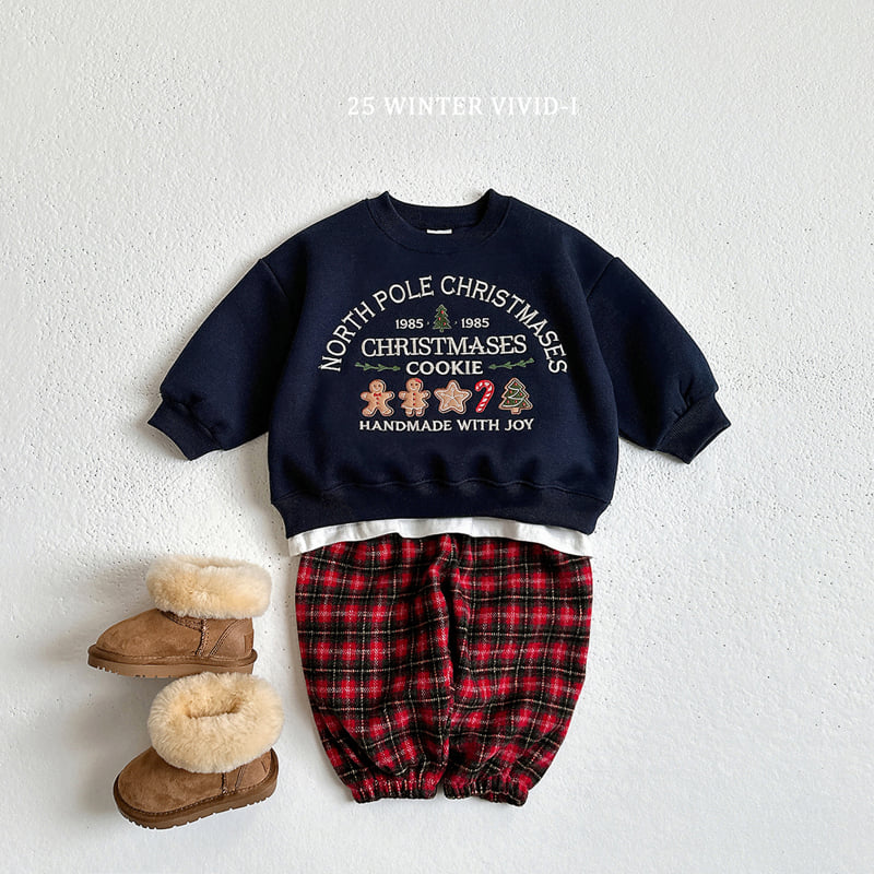 Vivid I - Korean Children Fashion - #prettylittlegirls - Check Fleece Jogger Pants - 6