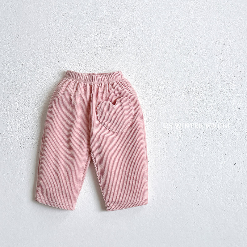 Vivid I - Korean Children Fashion - #prettylittlegirls - Heart Pocket Corduroy Pants - 5