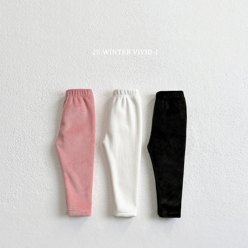 Vivid I - Korean Children Fashion - #prettylittlegirls - Thick Ribbed Leggings - 3