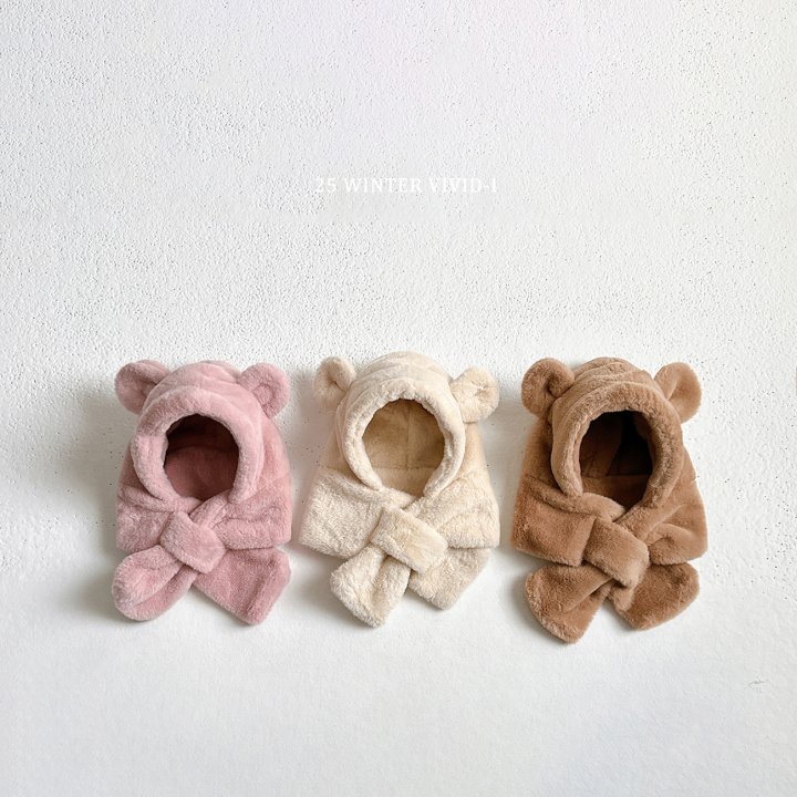Vivid I - Korean Children Fashion - #prettylittlegirls - Bear Hat Neck Warmer - 2
