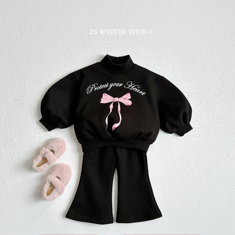 Vivid I - Korean Children Fashion - #prettylittlegirls - Ribbon Flare Fleece Set - 5