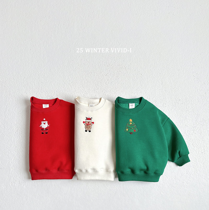 Vivid I - Korean Children Fashion - #prettylittlegirls - Santa Rudolph Tree Sweatshirt