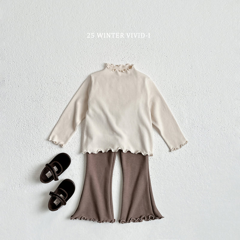 Vivid I - Korean Children Fashion - #prettylittlegirls - Peach Fleece Wave Tee - 7