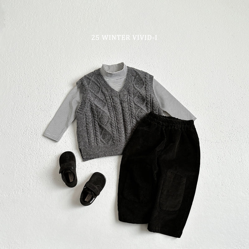 Vivid I - Korean Children Fashion - #prettylittlegirls - Fleece Stripe Turtleneck Tee - 11