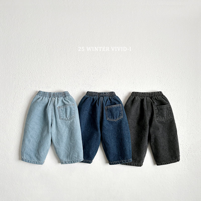 Vivid I - Korean Children Fashion - #prettylittlegirls - Fleece Pocket Jeans - 3