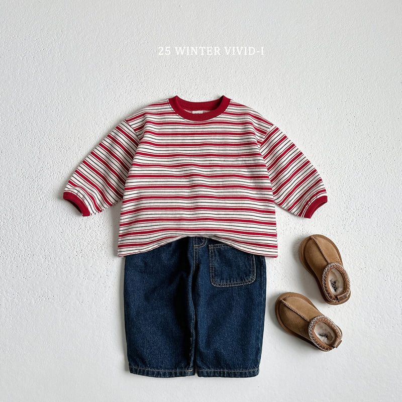 Vivid I - Korean Children Fashion - #prettylittlegirls - Fleece Multi Stripe Sweatshirt - 12