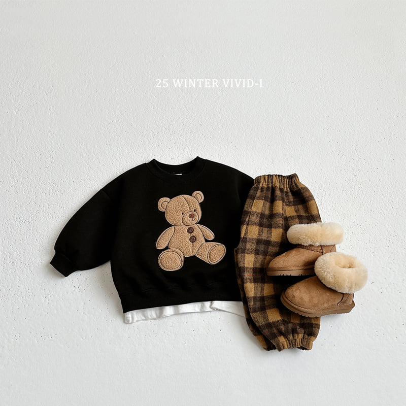 Vivid I - Korean Children Fashion - #stylishchildhood - Check Fleece Jogger Pants - 9