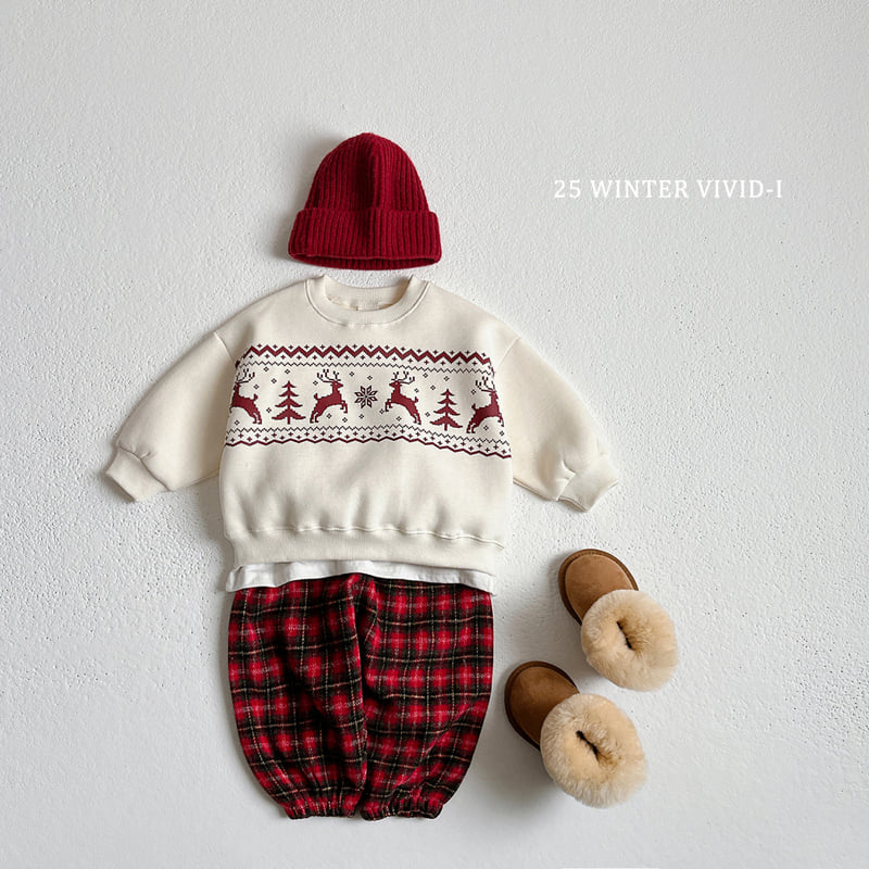 Vivid I - Korean Children Fashion - #todddlerfashion - Check Fleece Jogger Pants - 7