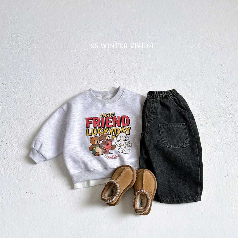 Vivid I - Korean Children Fashion - #toddlerclothing - Friends Pop Art Sweatshirt - 12