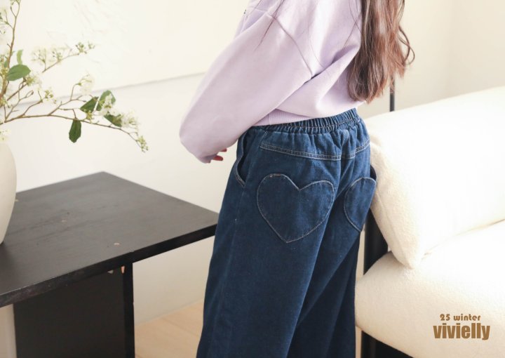 Vivielly - Korean Children Fashion - #kidzfashiontrend - Marie Heart Jeans - 4