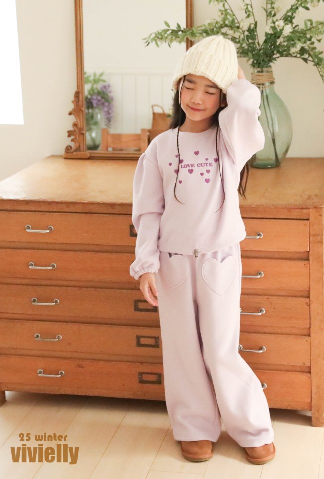 Vivielly - Korean Children Fashion - #childofig - Heart Wide Pants - 10
