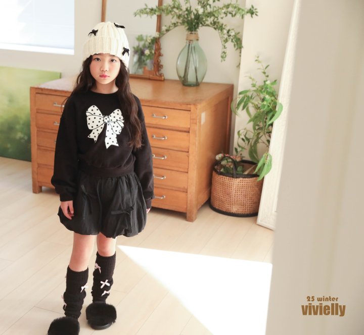 Vivielly - Korean Children Fashion - #prettylittlegirls - Dot Ribbon Sweatshirt - 4