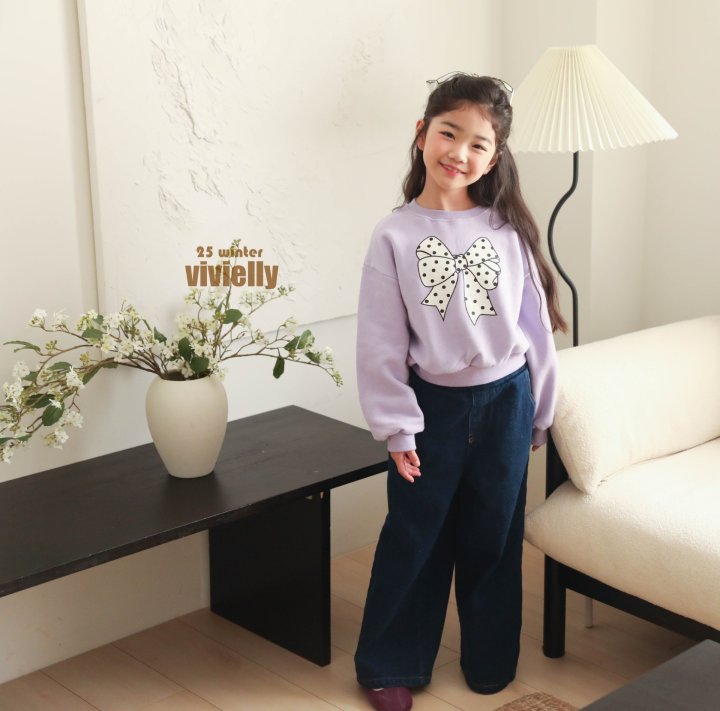 Vivielly - Korean Children Fashion - #childofig - Dot Ribbon Sweatshirt - 5