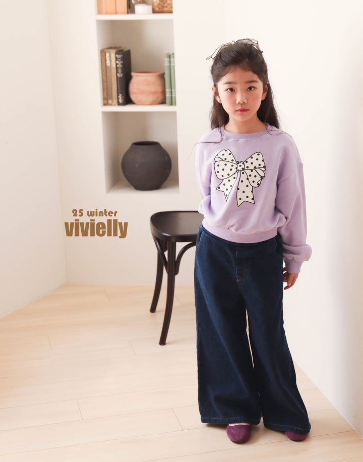 Vivielly - Korean Children Fashion - #childrensboutique - Dot Ribbon Sweatshirt - 6