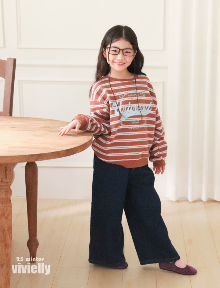 Vivielly - Korean Children Fashion - #discoveringself - Stripe Sweatshirt - 6