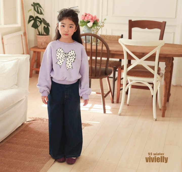 Vivielly - Korean Children Fashion - #discoveringself - Dot Ribbon Sweatshirt - 8