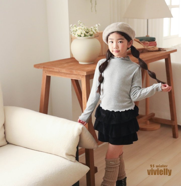 Vivielly - Korean Children Fashion - #discoveringself - Dana Tiered Skirted Pants - 6