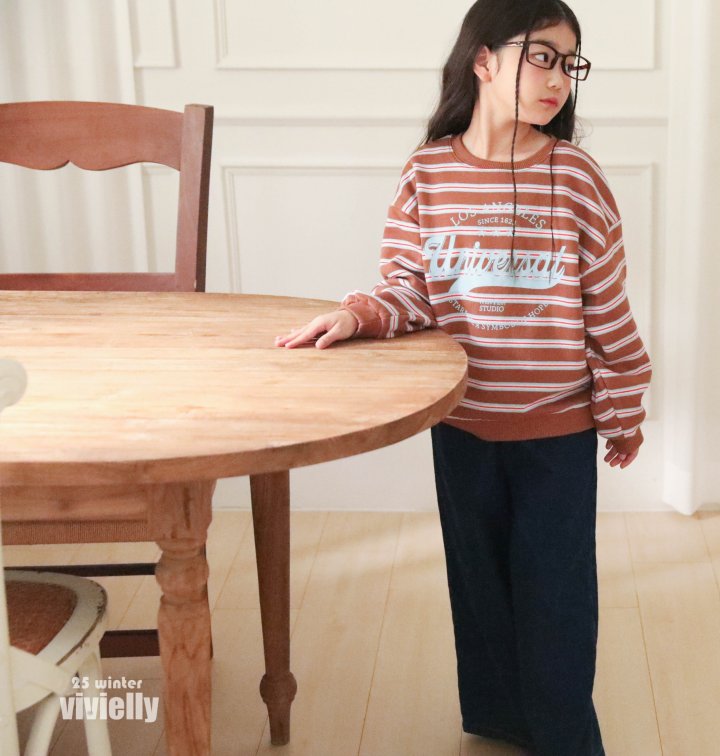 Vivielly - Korean Children Fashion - #fashionkids - Stripe Sweatshirt - 7