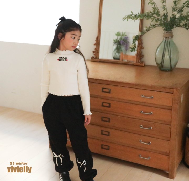 Vivielly - Korean Children Fashion - #discoveringself - Wave Ribbed Tee - 4