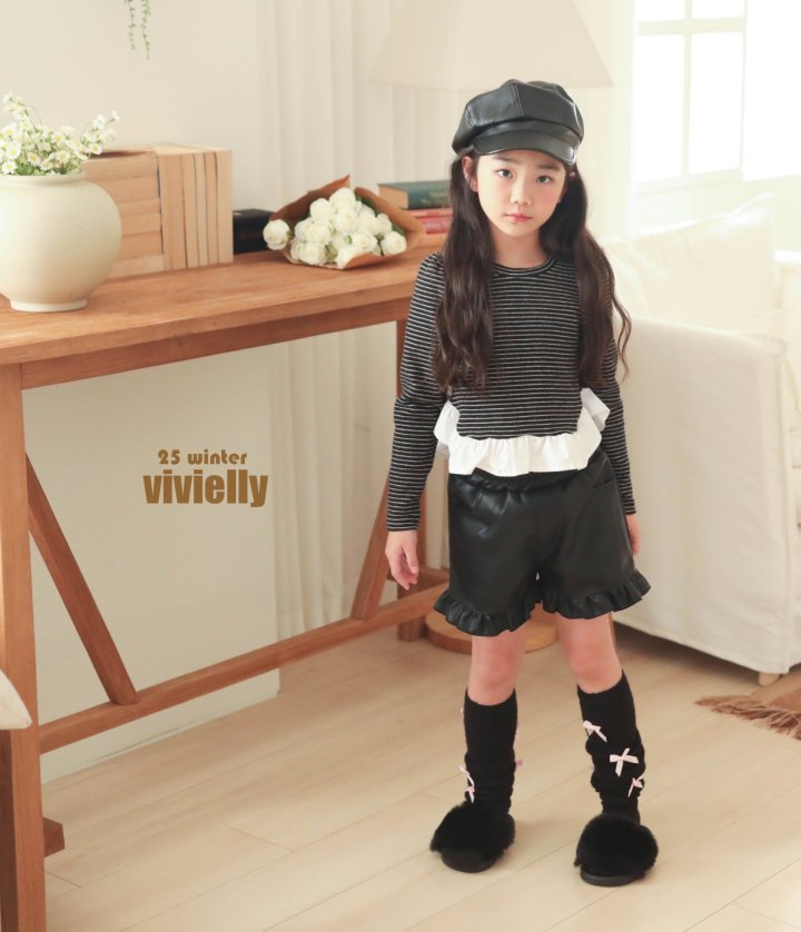 Vivielly - Korean Children Fashion - #kidsshorts - Nana Frill Tee - 7