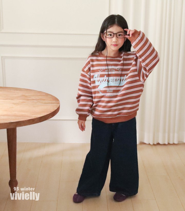 Vivielly - Korean Children Fashion - #kidsstore - Stripe Sweatshirt - 9