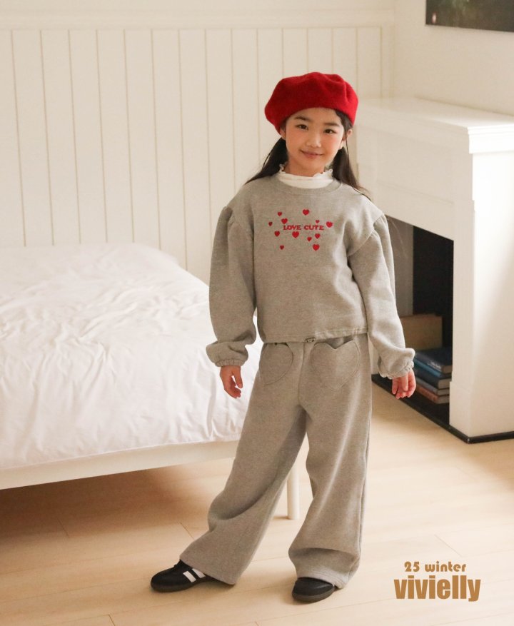 Vivielly - Korean Children Fashion - #littlefashionista - Heart Wide Pants - 3