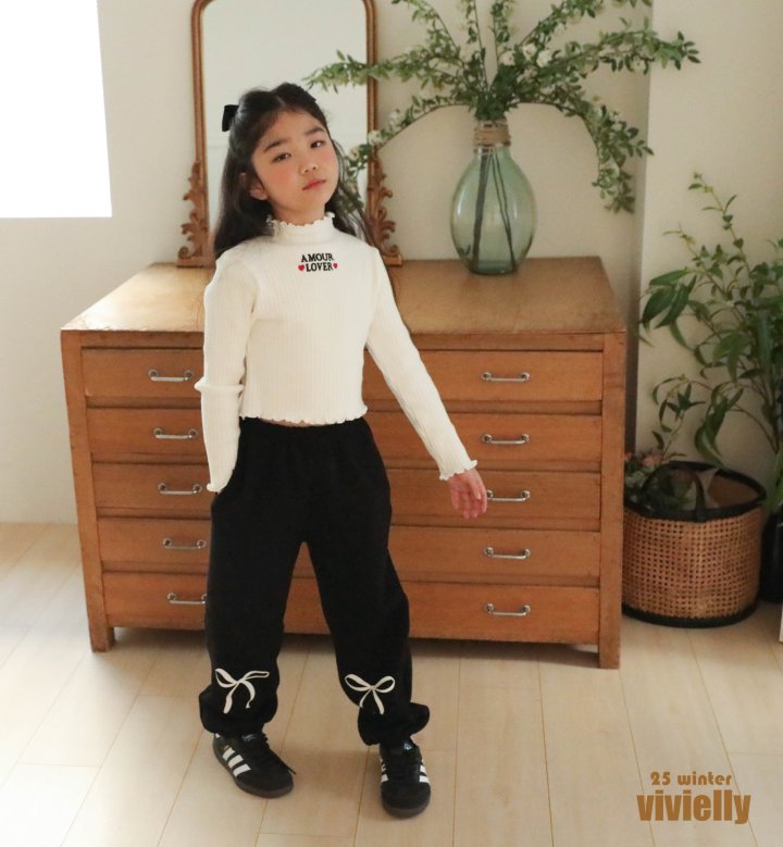 Vivielly - Korean Children Fashion - #littlefashionista - Wave Ribbed Tee - 9