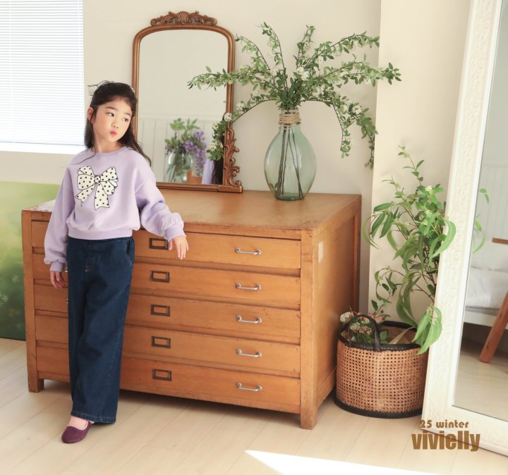Vivielly - Korean Children Fashion - #magicofchildhood - Dot Ribbon Sweatshirt