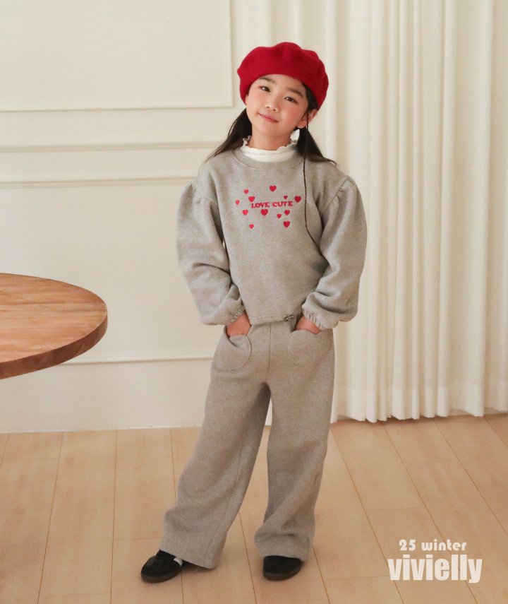 Vivielly - Korean Children Fashion - #minifashionista - Heart Wide Pants - 5