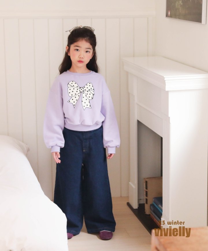Vivielly - Korean Children Fashion - #prettylittlegirls - Dot Ribbon Sweatshirt - 3