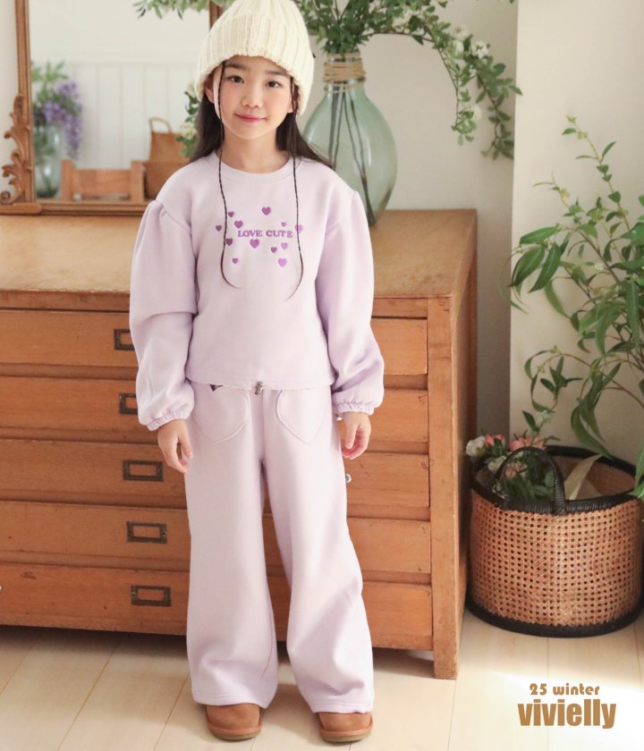 Vivielly - Korean Children Fashion - #todddlerfashion - Heart Wide Pants - 7