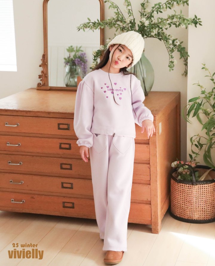 Vivielly - Korean Children Fashion - #toddlerclothing - Heart Wide Pants - 8