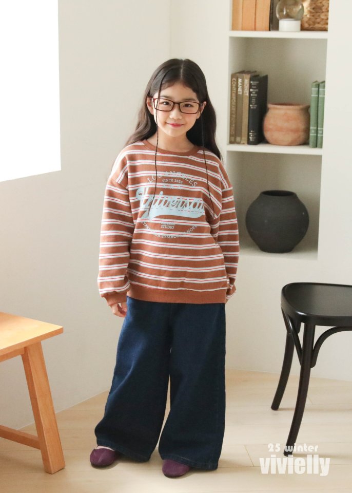 Vivielly - Korean Children Fashion - #toddlerclothing - Stripe Sweatshirt