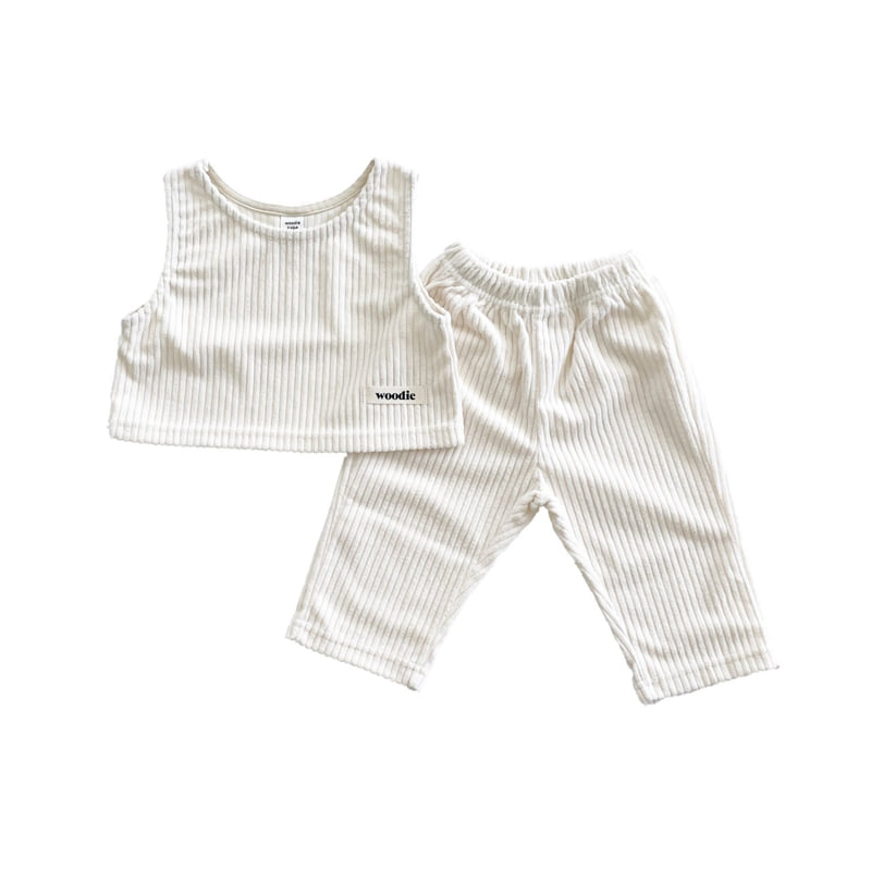 Woodie - Korean Children Fashion - #childofig - Corduroy Vest Set - 2