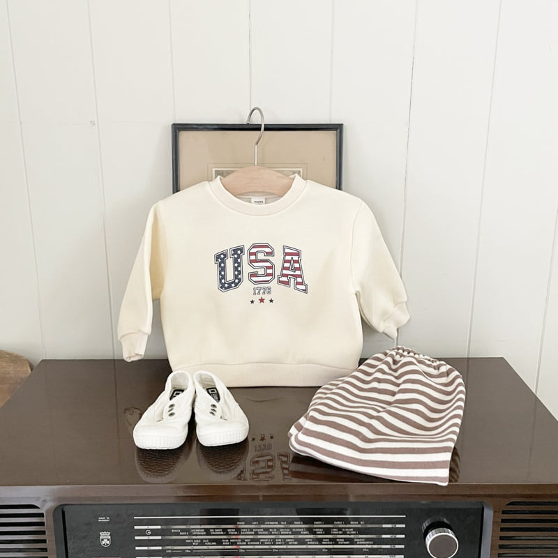 Woodie - Korean Children Fashion - #childofig - USA Sweatshirt - 10