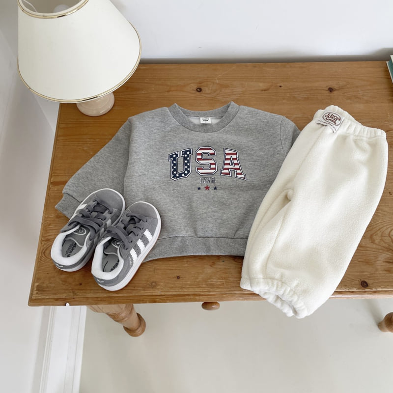 Woodie - Korean Children Fashion - #childofig - USA Sweatshirt - 11