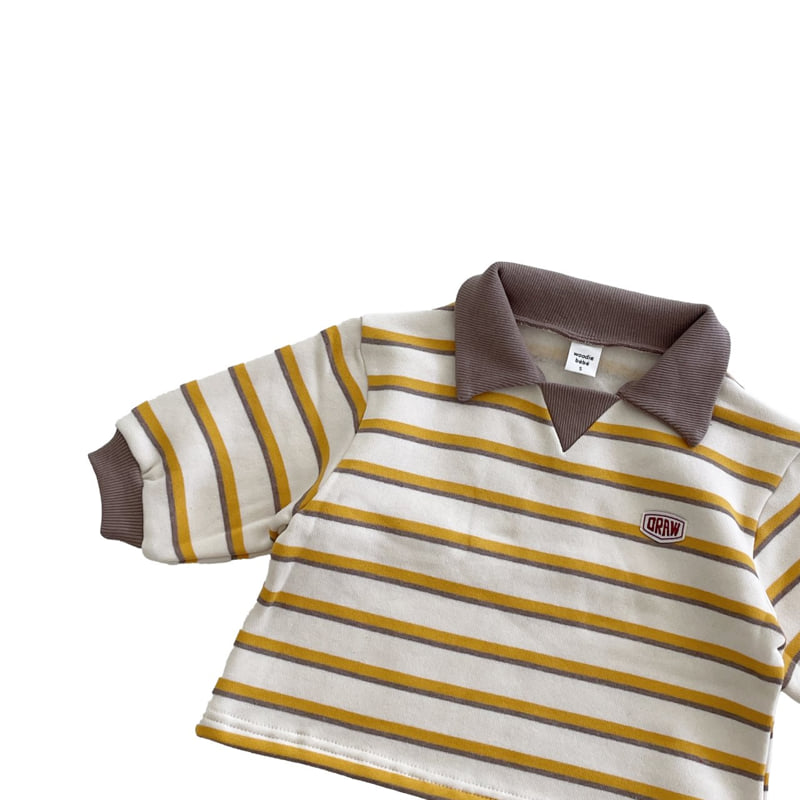 Woodie - Korean Children Fashion - #designkidswear - Draw Collar Tee - 3