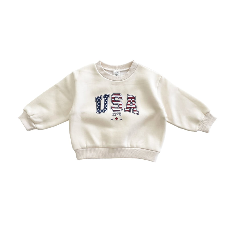 Woodie - Korean Children Fashion - #kidsshorts - USA Sweatshirt - 2