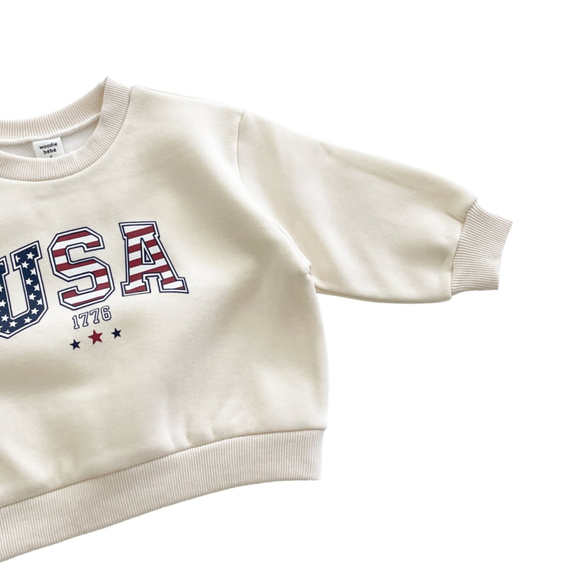 Woodie - Korean Children Fashion - #kidsstore - USA Sweatshirt - 4