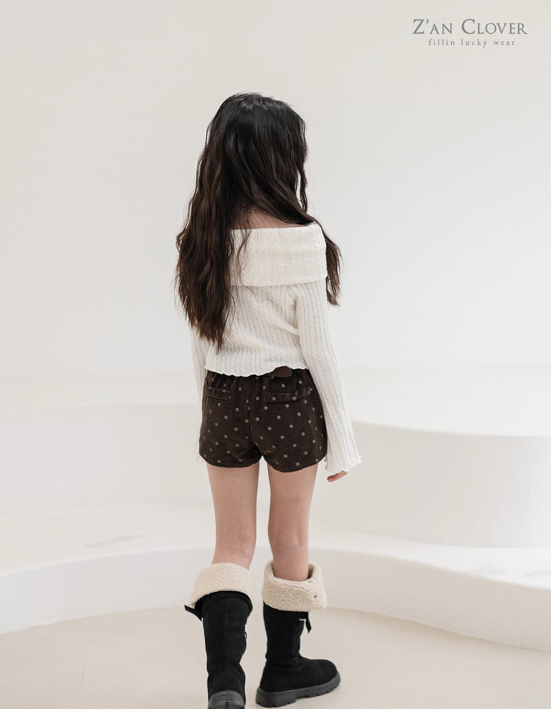 Zan Clover - Korean Children Fashion - #Kfashion4kids - Corduroy Dot Short Pants - 6