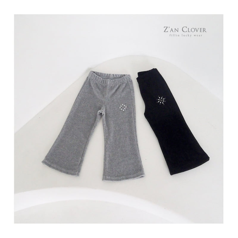 Zan Clover - Korean Children Fashion - #childofig - Snow Velour Bootcut Pants