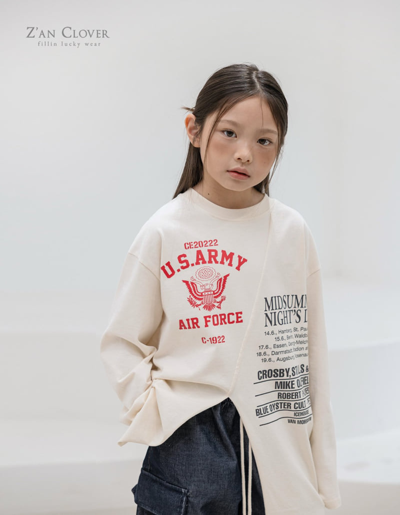 Zan Clover - Korean Children Fashion - #stylishchildhood - Vintage Unbalanced Long Tee - 4