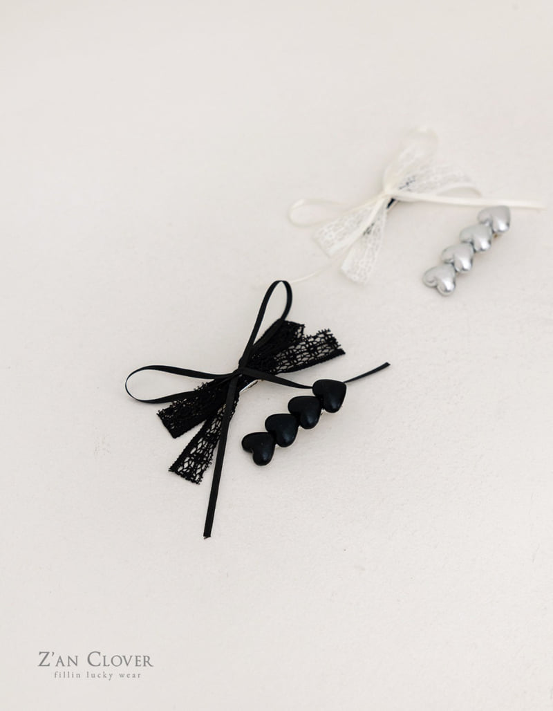 Zan Clover - Korean Children Fashion - #childofig - Heart Ribbon Hair Clip - 5