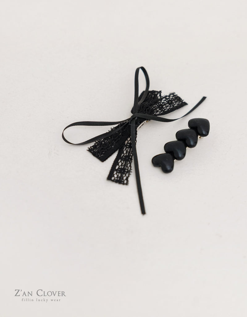 Zan Clover - Korean Children Fashion - #childofig - Heart Ribbon Hair Clip - 6