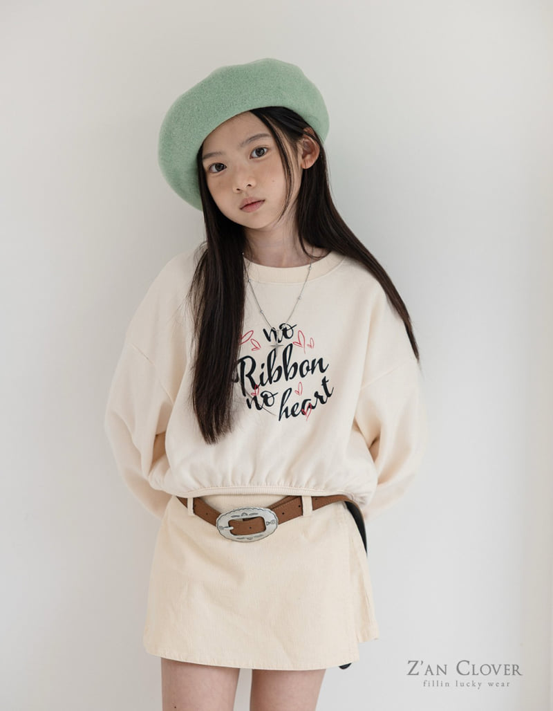 Zan Clover - Korean Children Fashion - #childofig - Cropped Heart Sweatshirt - 4