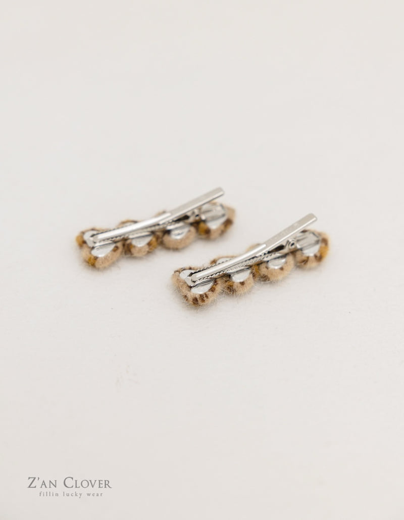 Zan Clover - Korean Children Fashion - #childrensboutique - Calf Hair Leopard Hair Clip - 10