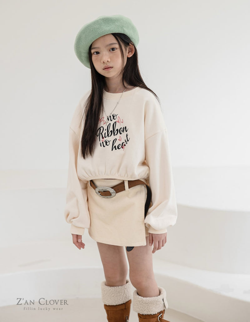 Zan Clover - Korean Children Fashion - #designkidswear - Cropped Heart Sweatshirt - 5