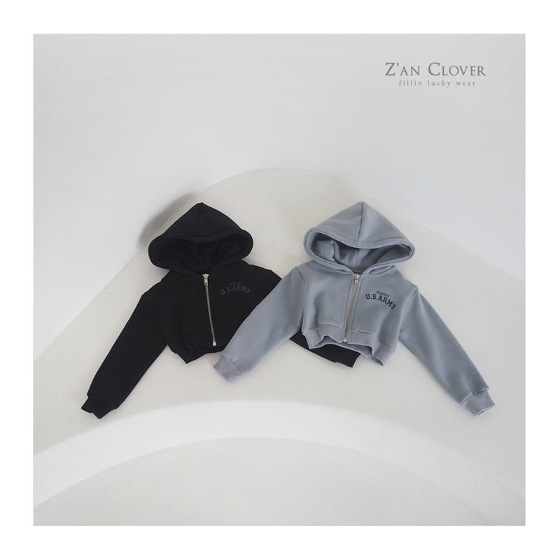 Zan Clover - Korean Children Fashion - #designkidswear - Army Cropped Fleece Hood Zip-Up (Junior)