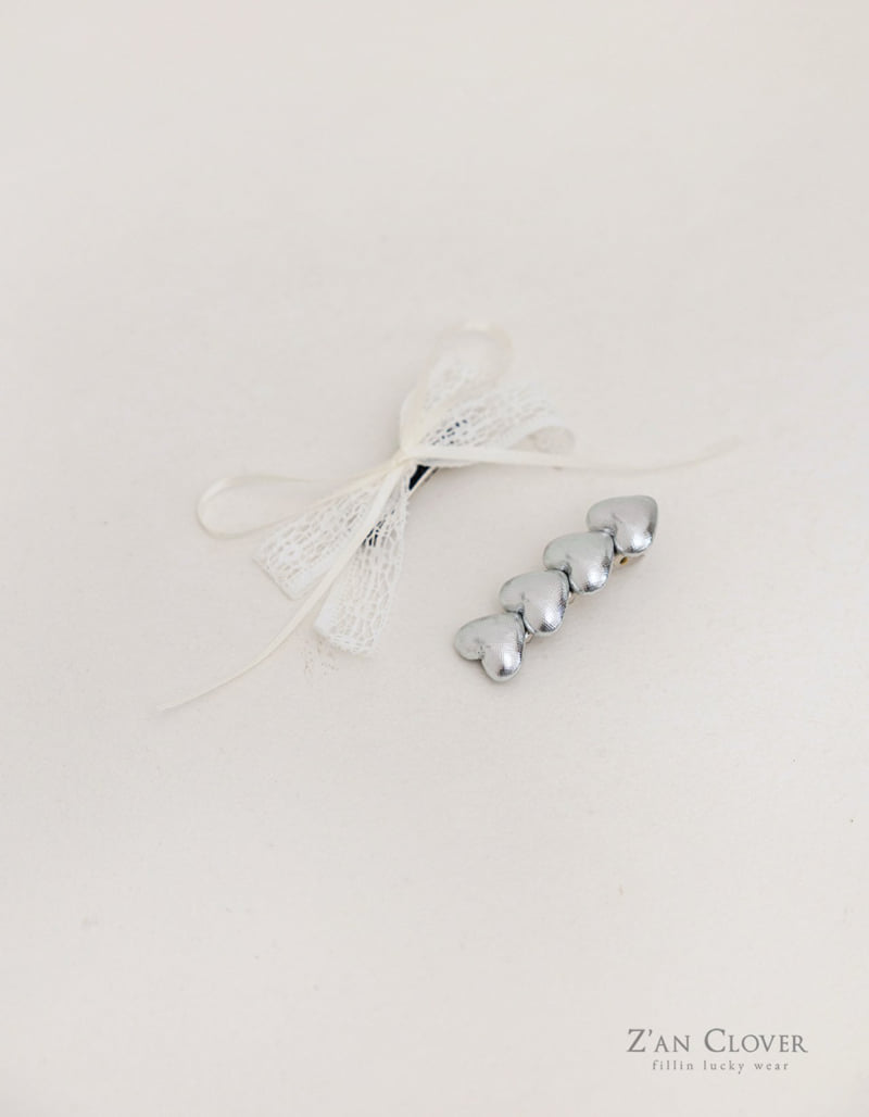 Zan Clover - Korean Children Fashion - #designkidswear - Heart Ribbon Hair Clip - 8